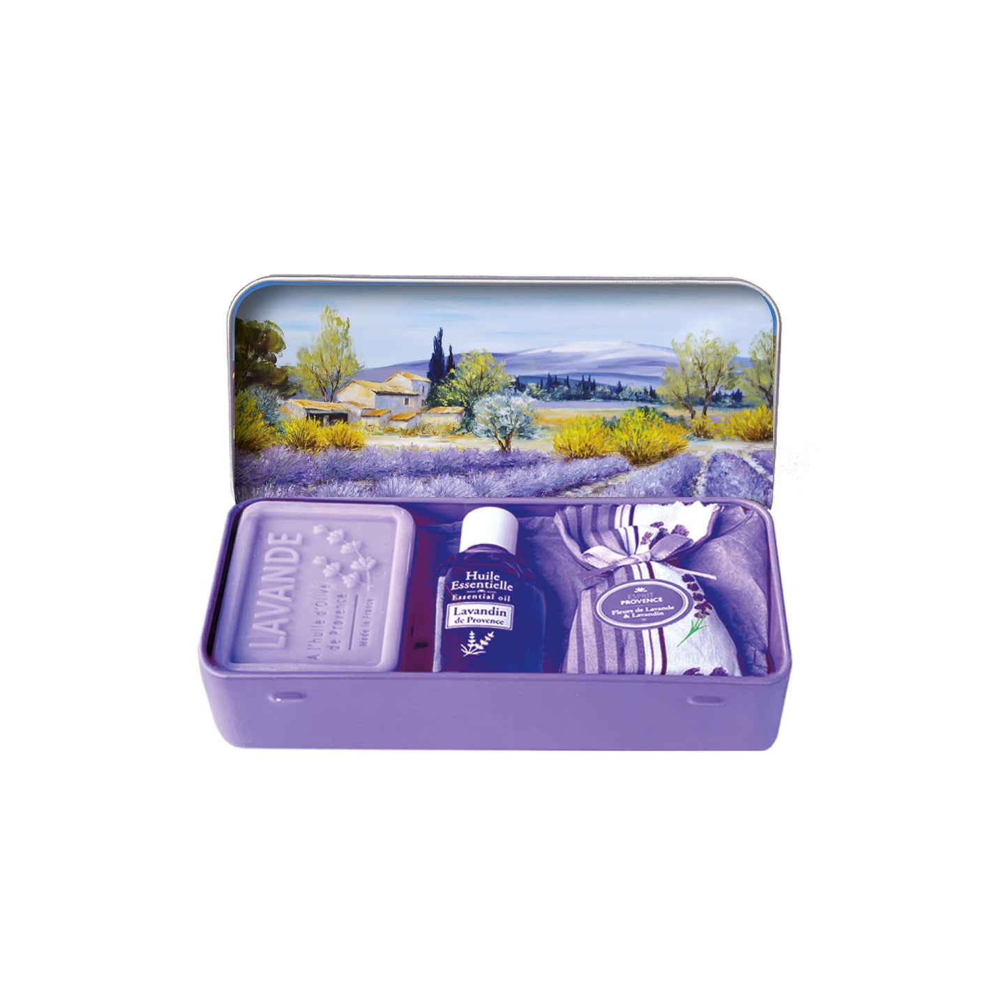 60g Seifenbox & Sachet & ätherisches Lavandinöl – Paysage de Provence